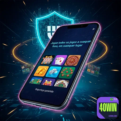 Imagem do aplicativo 40win apresentado no site 40win, mostrando funcionalidades e interface moderna para apostas online.